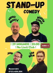 4 x Stand-up Comedy: Bogdan Cismas, Andrei Negoita, John, Dan Brlm